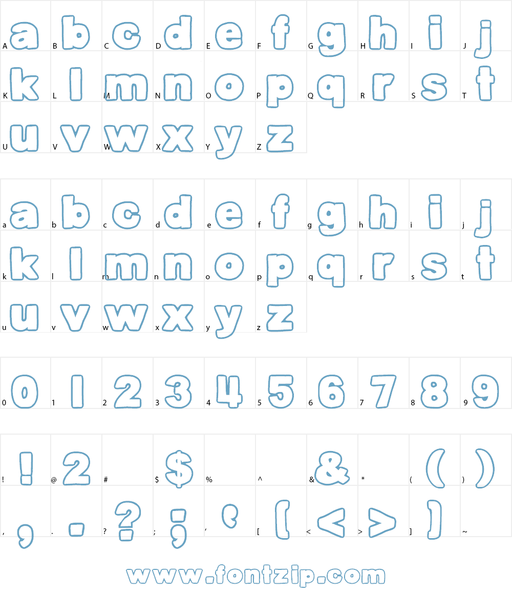 DJB Belly Button-Outtie Font Character